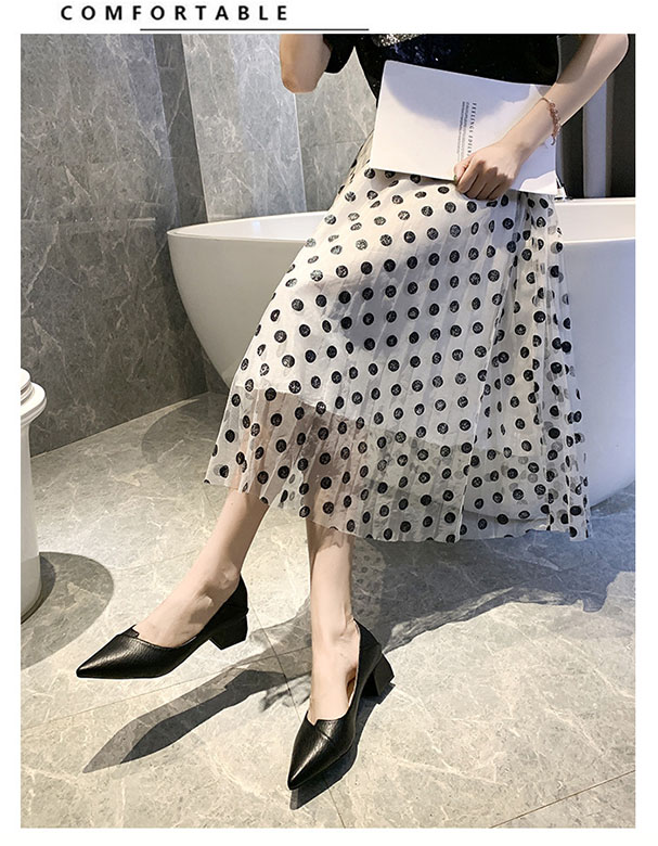 パンプス 就活対応 二通り履き 太めヒール とがり先 美脚 靴