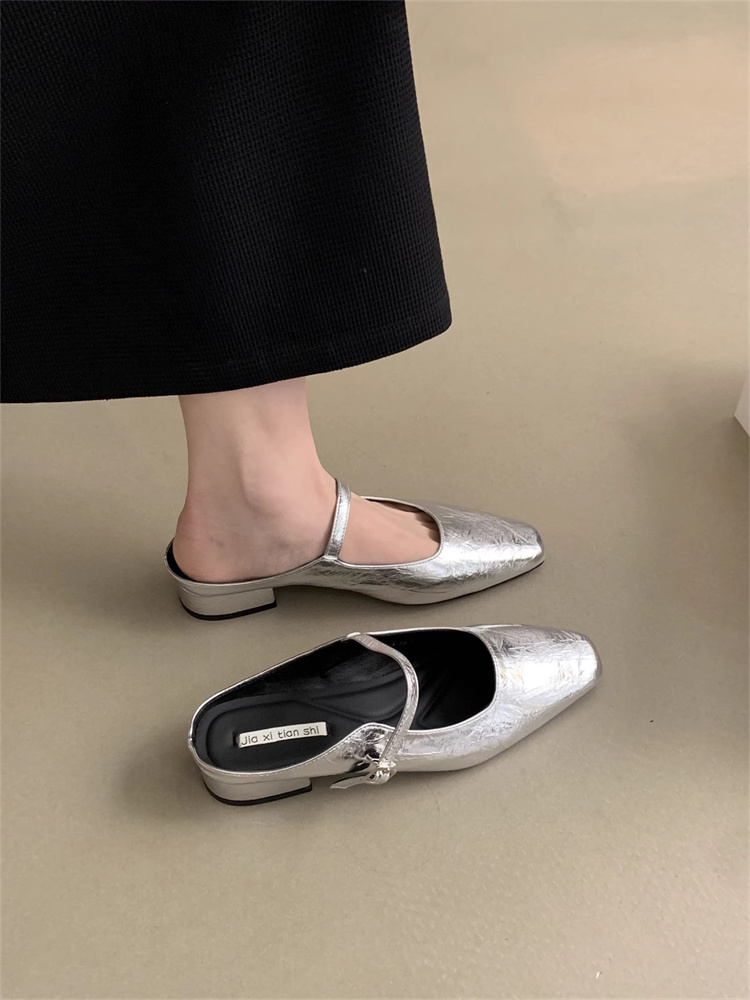 就活対応 太ヒール ストラップパンプス 黒