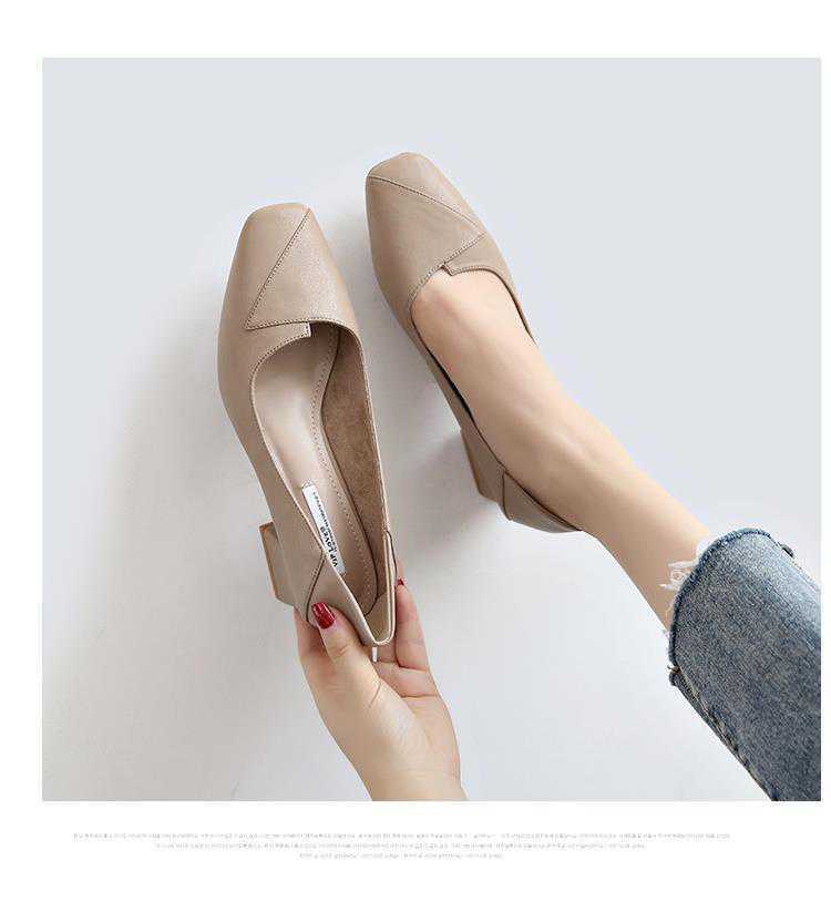 就活対応 黒パンプス 太ヒール 4.5センチ 歩きやすい 美脚効果