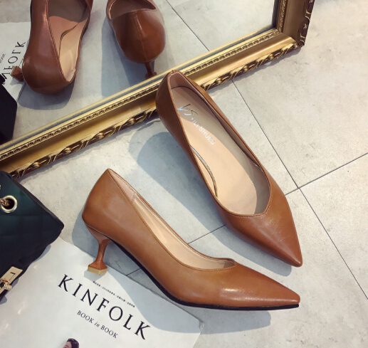 就活対応 尖頭ハイヒール パンプス 春秋オフィス通勤靴