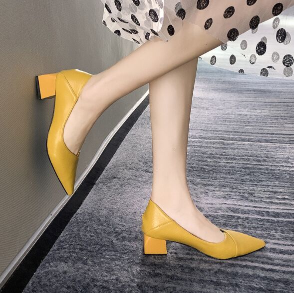 パンプス 就活対応 二通り履き 太めヒール とがり先 美脚 靴