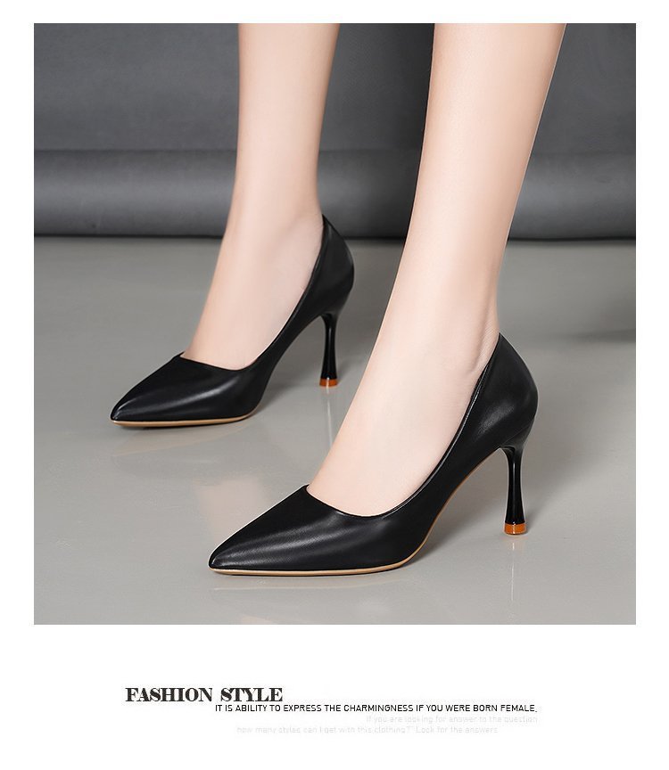 就活対応 美脚効果 先尖り走れるパンプス