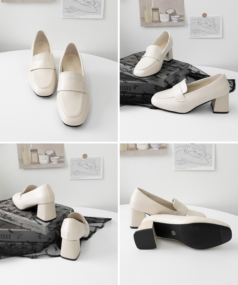 就活対応ローファー太ヒールパンプス歩きやすい