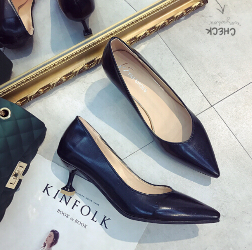 就活対応 尖頭ハイヒール パンプス 春秋オフィス通勤靴