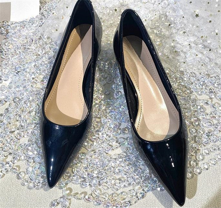 就活対応 低ヒール三センチ 尖り先パンプス 春秋レディース靴