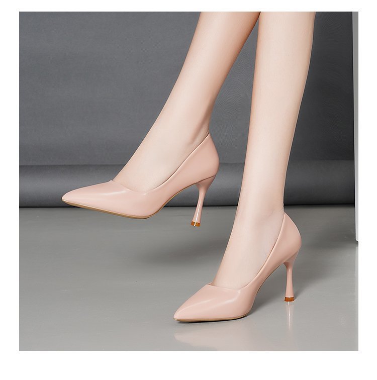 就活対応 美脚効果 先尖り走れるパンプス