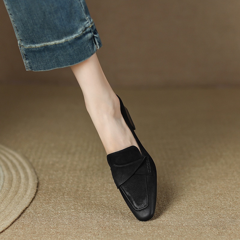 パンプス 就活対応 通年使用可能 尖頭低跟淑女靴 黒茶色展開