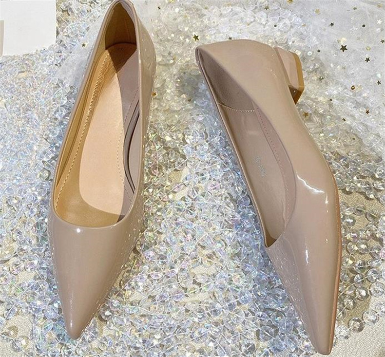 就活対応 低ヒール三センチ 尖り先パンプス 春秋レディース靴