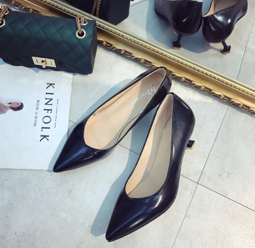 就活対応 尖頭ハイヒール パンプス 春秋オフィス通勤靴