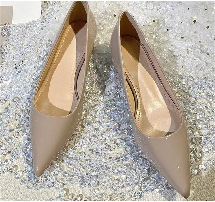 就活対応 低ヒール三センチ 尖り先パンプス 春秋レディース靴