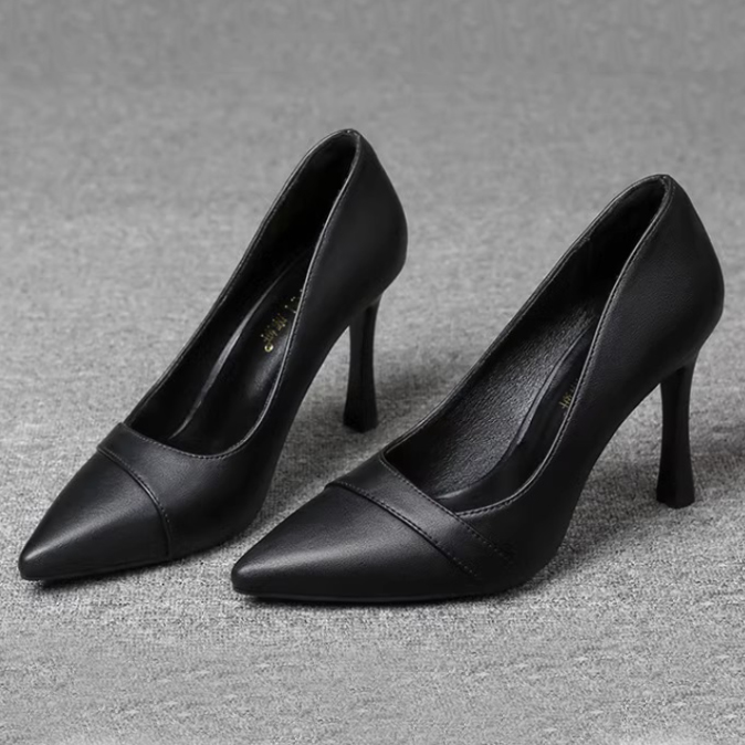 就活対応 黒パンプス 高級感 ヒール7センチ 美脚 女性用