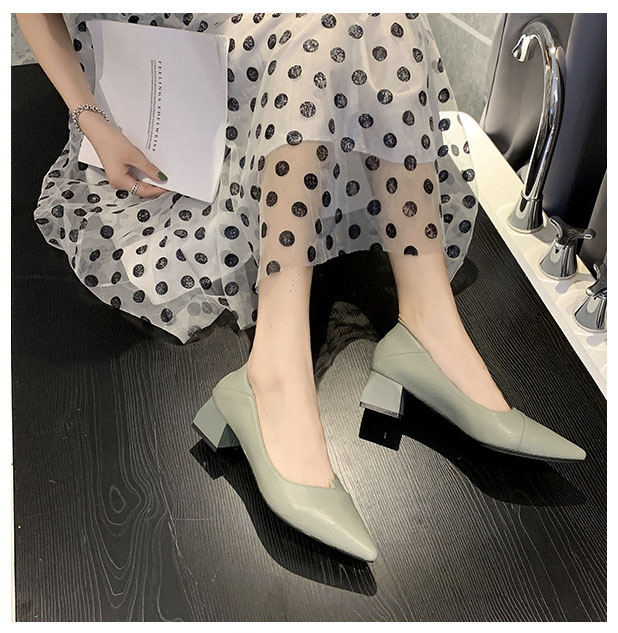 パンプス 就活対応 二通り履き 太めヒール とがり先 美脚 靴