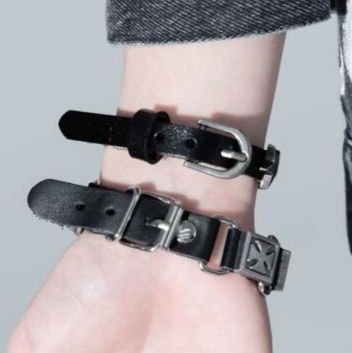 パンクファッション メンズ パンク風 スタッズ ブレスレット 黒