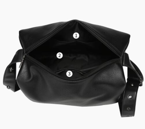 パンクファッション メンズ パンク風 スカル刻印 斜めがけ ショルダーバッグ