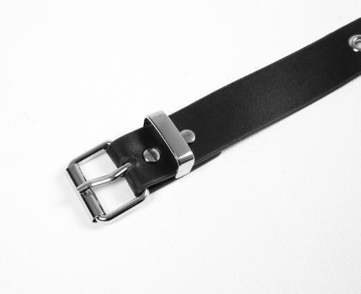 パンクファッション 男女兼用パンク系黒革風スタッズブレスレット