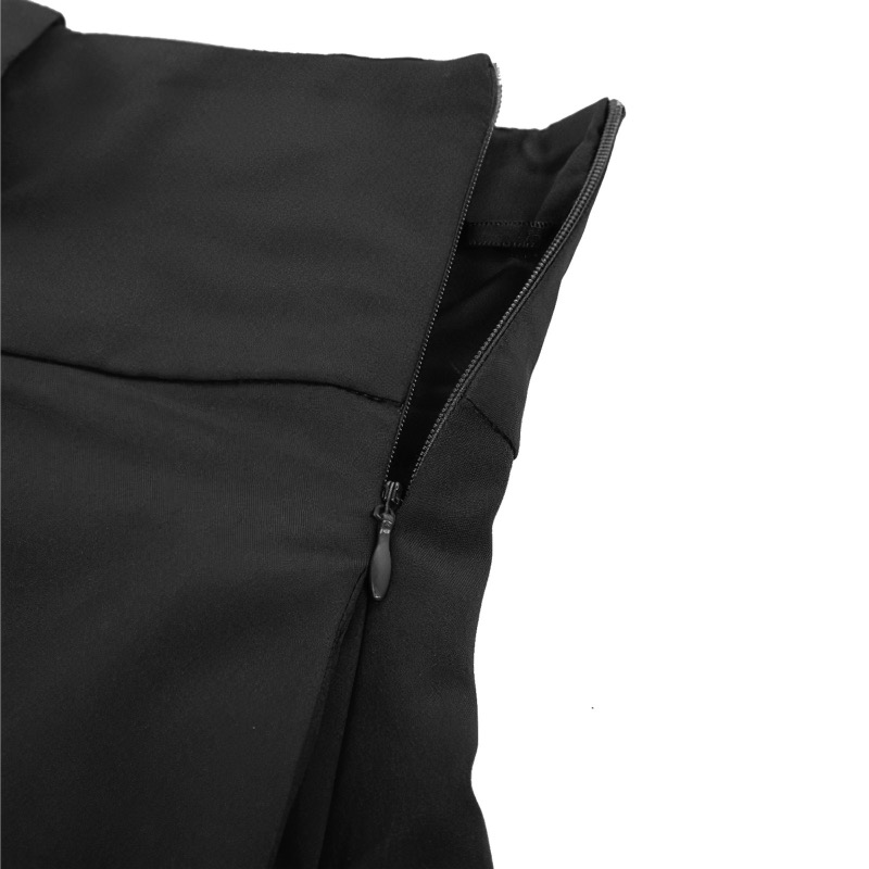 パンクファッション バックル付きハイウエストゴシックスカート