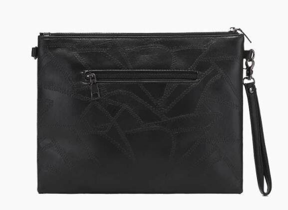 パンクファッション スタッズ装飾黒革風ショルダーバッグ パンク系ポーチ