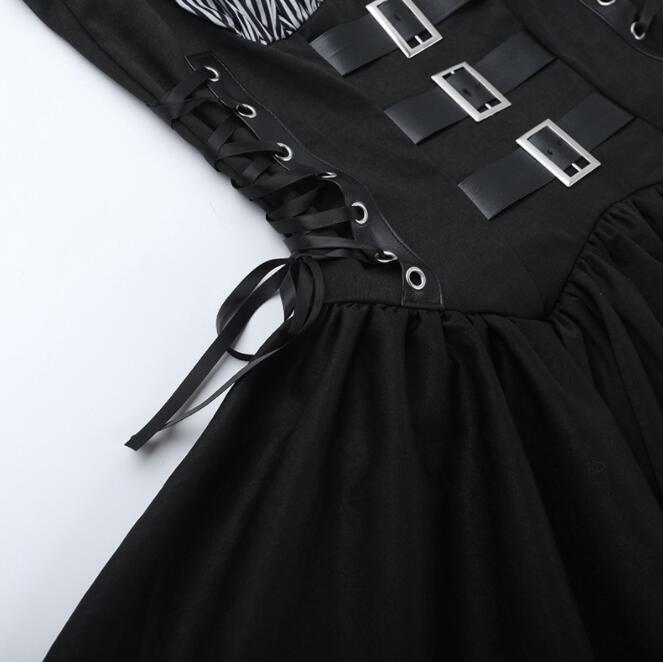 パンクファッション 暗黒系コルセットワンピース レディース パンク風キャミソール