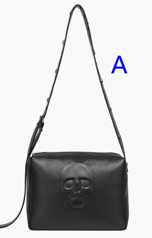 パンクファッション メンズ パンク風 スカル刻印 斜めがけ ショルダーバッグ