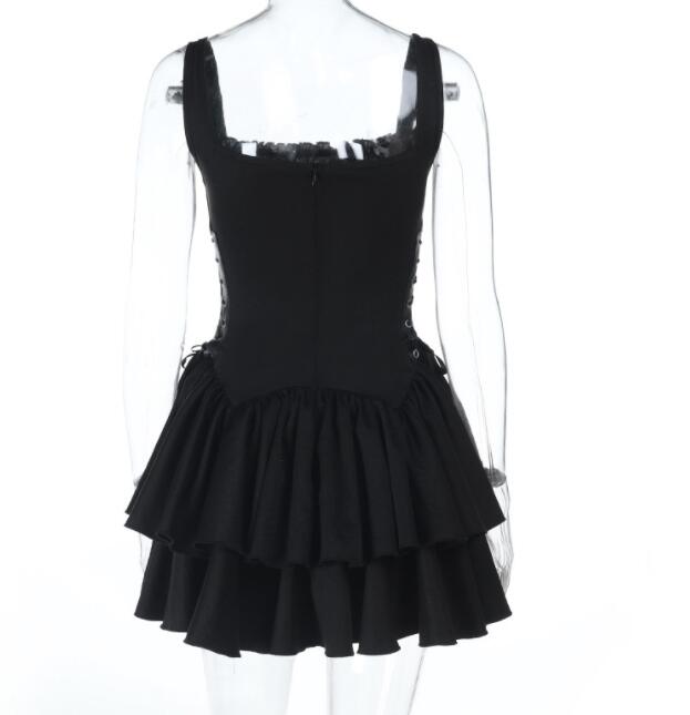パンクファッション 暗黒系コルセットワンピース レディース パンク風キャミソール