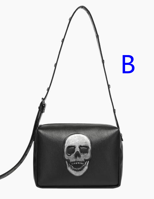 パンクファッション メンズ パンク風 スカル刻印 斜めがけ ショルダーバッグ