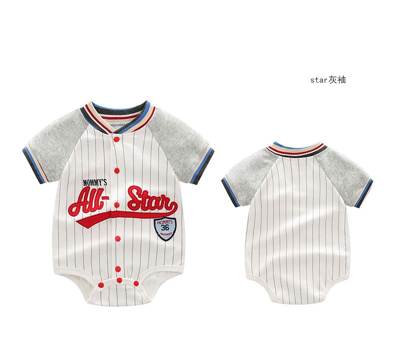 ロンパース スポーティー野球風半袖ロンパース