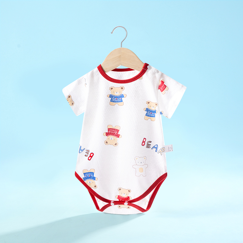 赤ちゃん用メッシュ素材半袖ロンパース