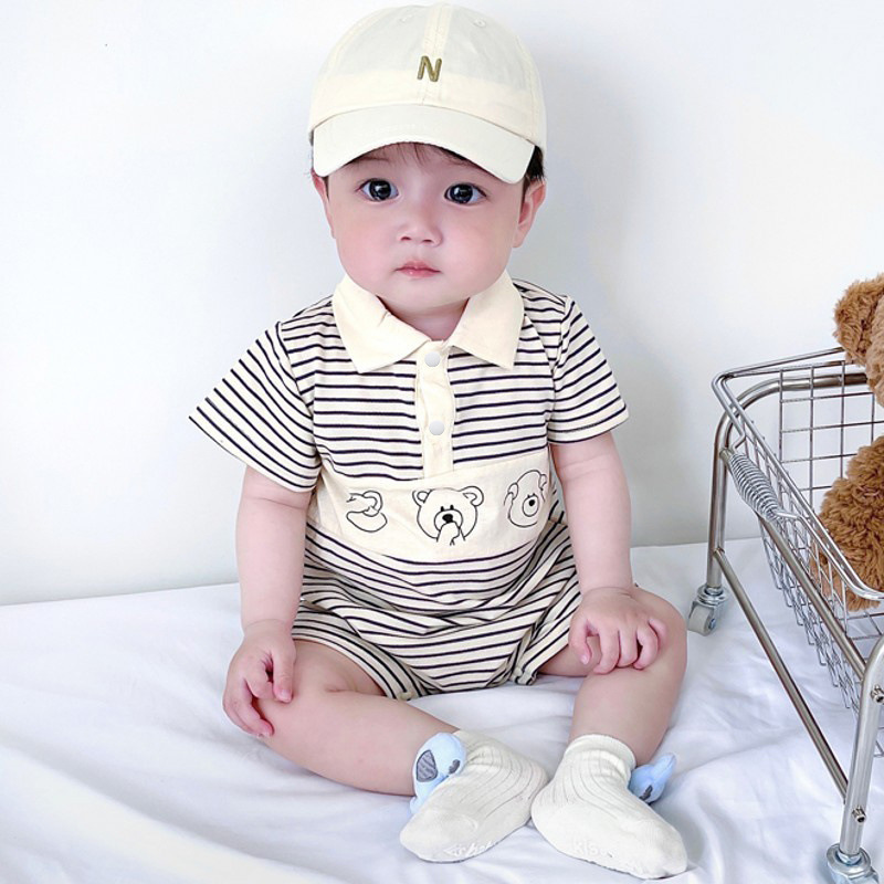 恐竜デザイン 赤ちゃん用ノースリーブロンパース