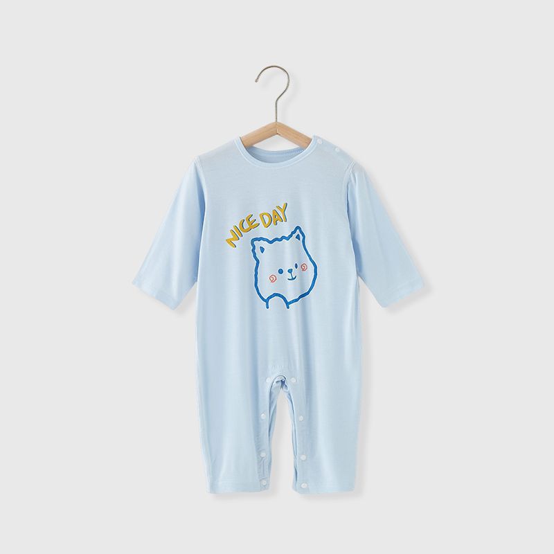 モダール素材 赤ちゃん用長袖ロンパース
