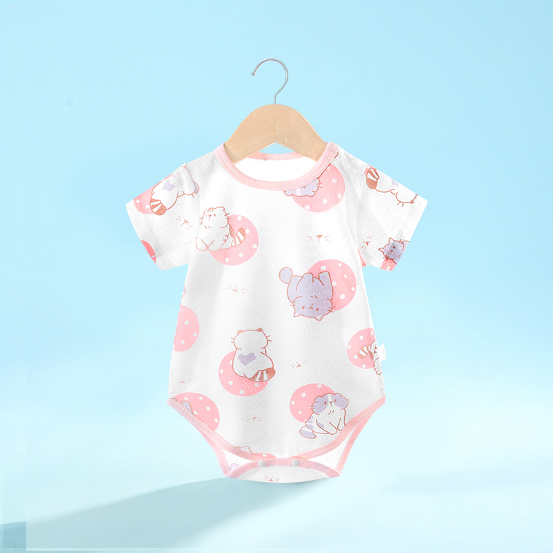 赤ちゃん用メッシュ素材半袖ロンパース