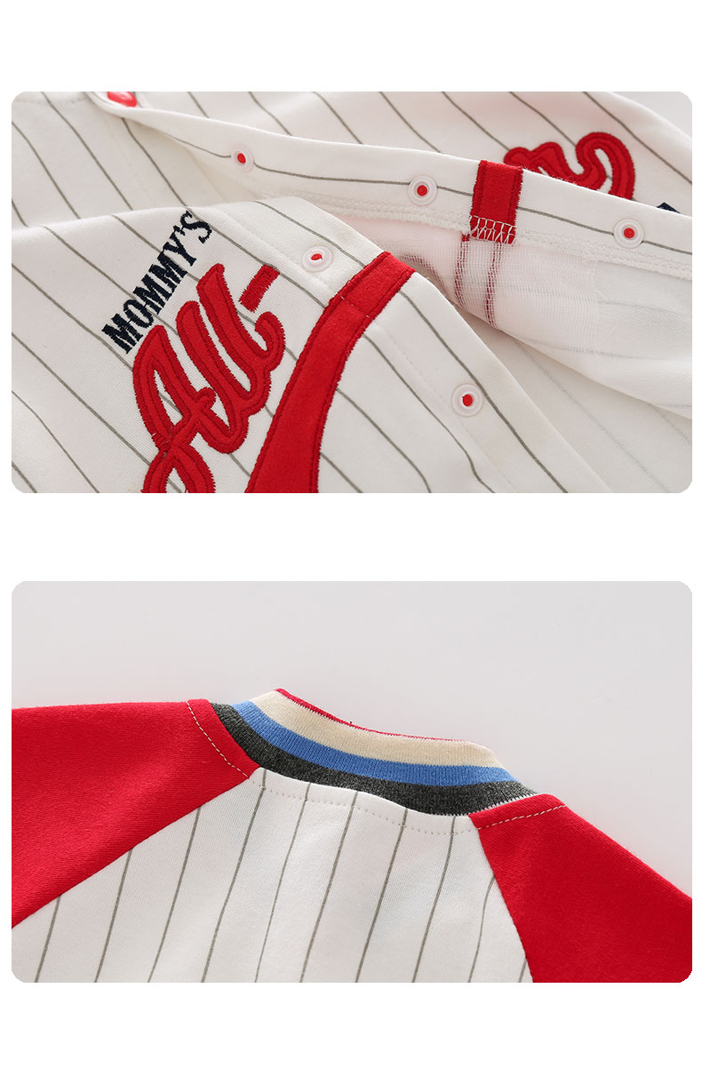 ロンパース スポーティー野球風半袖ロンパース