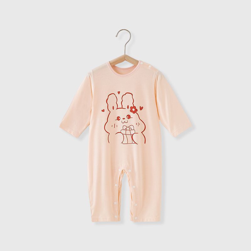 モダール素材 赤ちゃん用長袖ロンパース