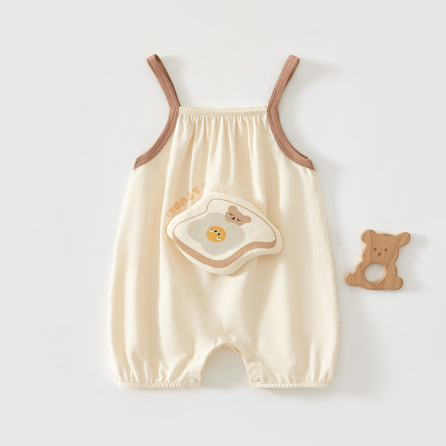 かわいいスイカ柄ノースリーブロンパース