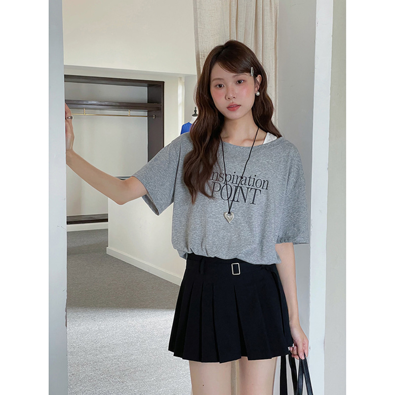 プリーツスカート 美シルエットベルト付きプリーツミニスカート