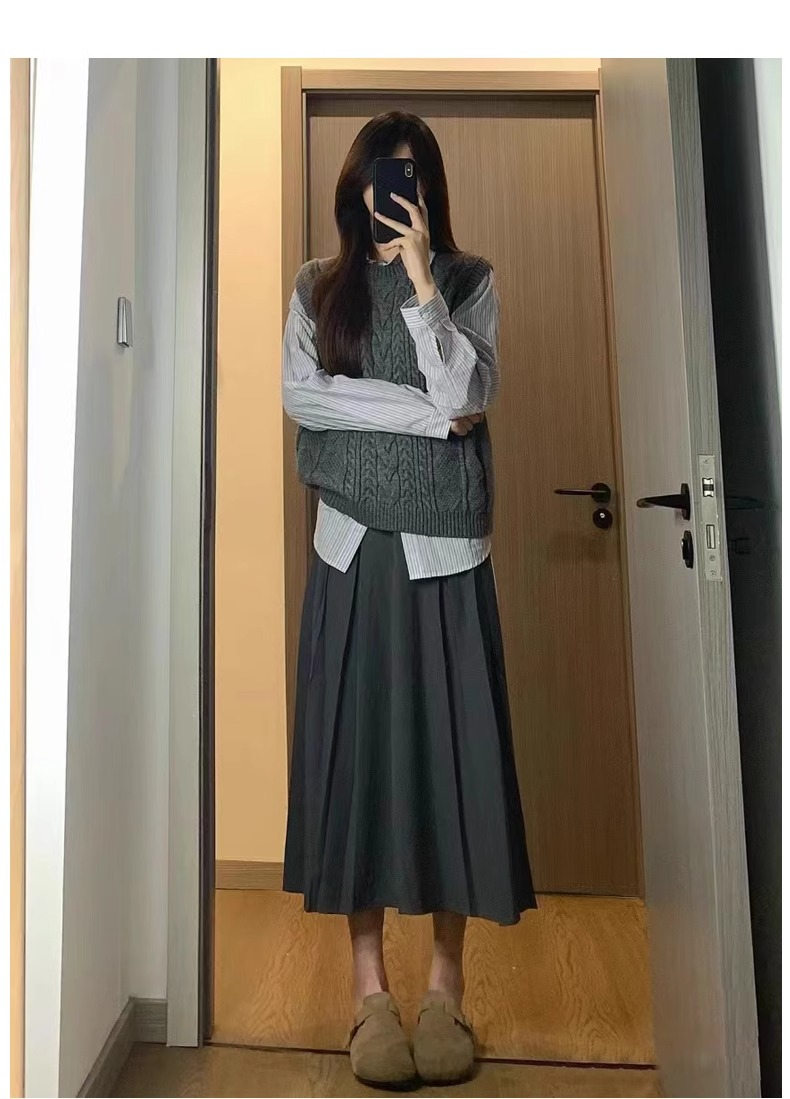 プリーツスカート 上品なシルエットプリーツロングスカート