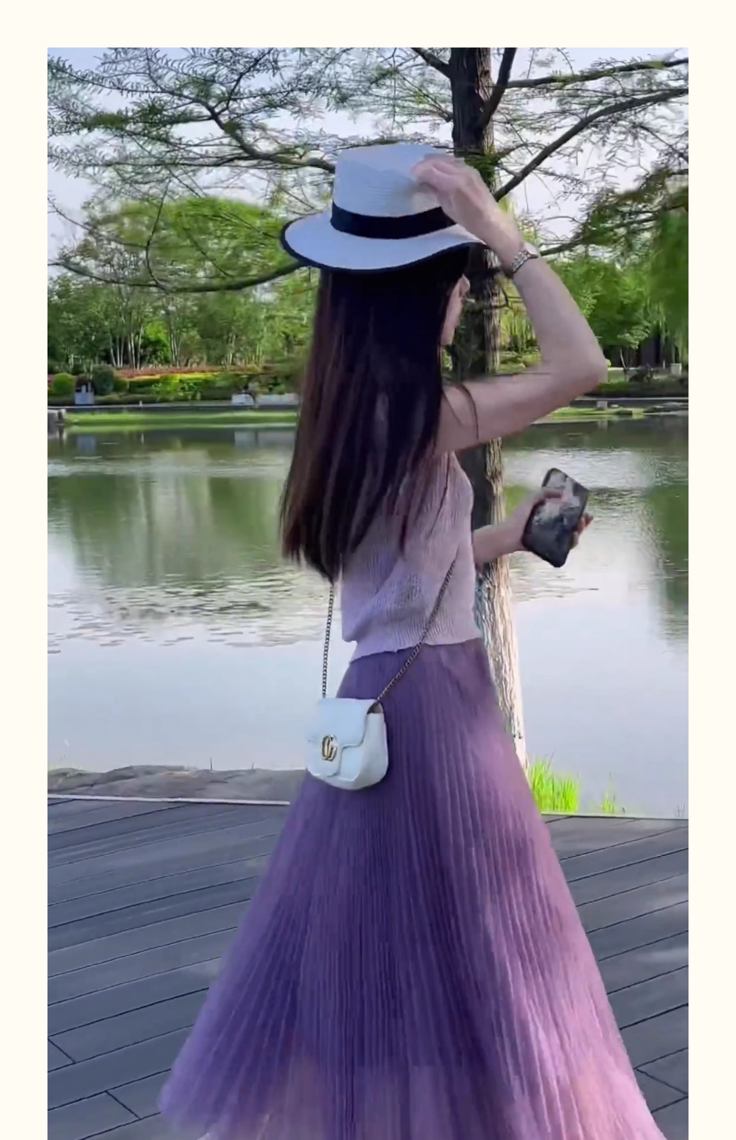 プリーツスカート 優美シルエットプリーツロングスカート