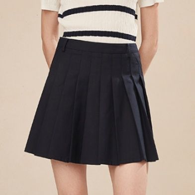 プリーツスカート 紋章入り上質プリーツミニスカート