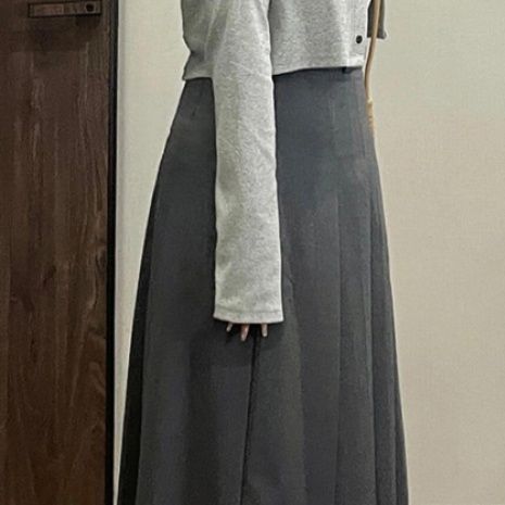 プリーツスカート 上品プリーツロングスカート