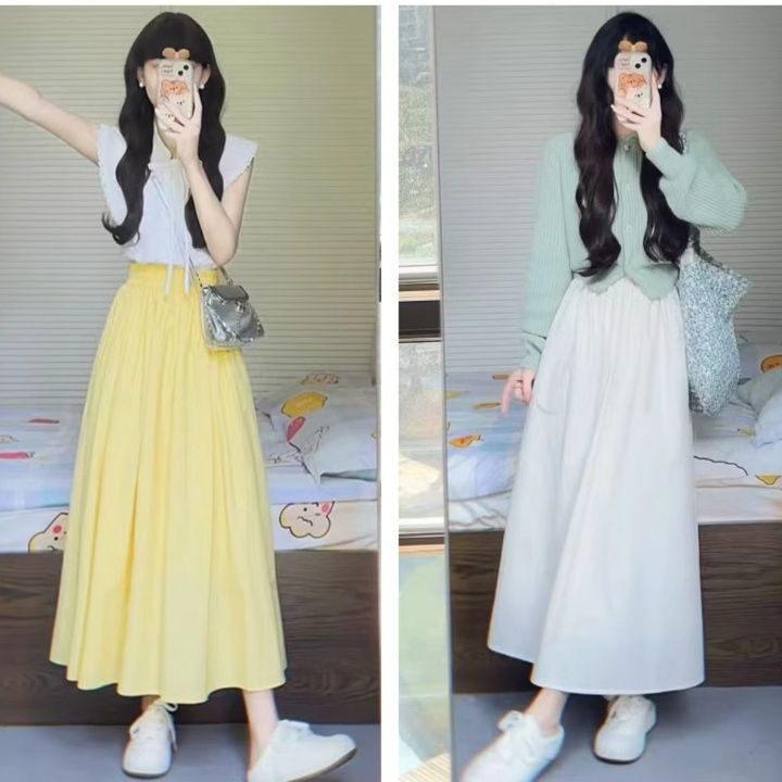 プリーツスカート 軽やか揺れるロングプリーツスカート