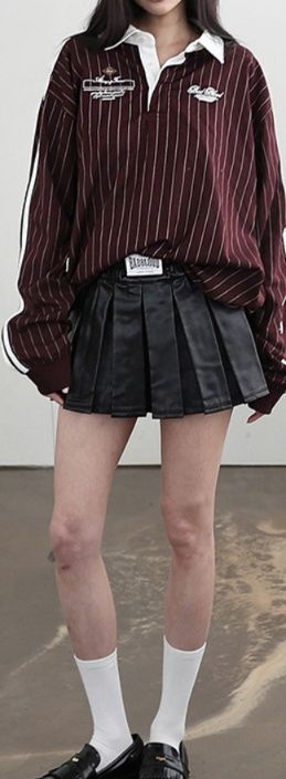 プリーツスカート 合成皮革風ミニスカート