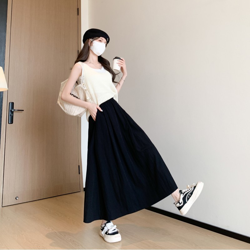 プリーツスカート なめらか風合いプリーツロングスカート