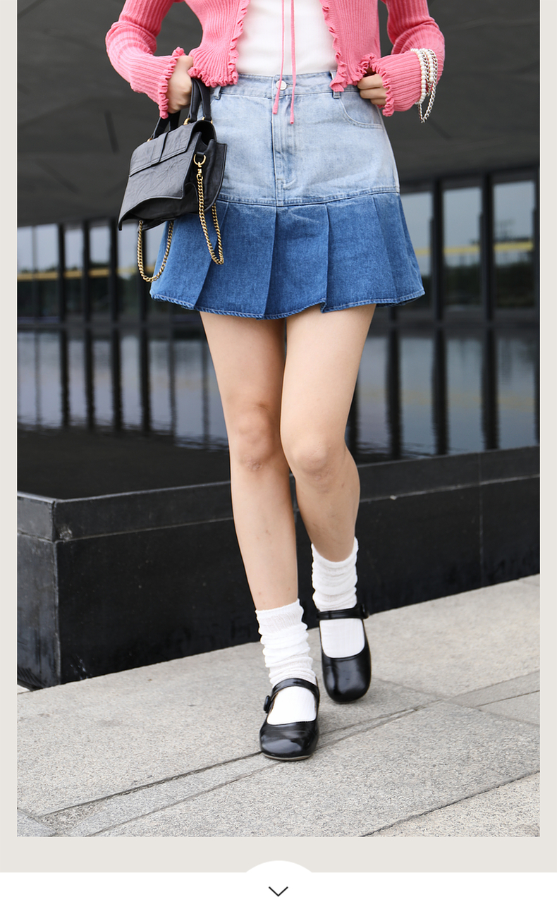 プリーツスカート グラデーションプリーツミニスカート