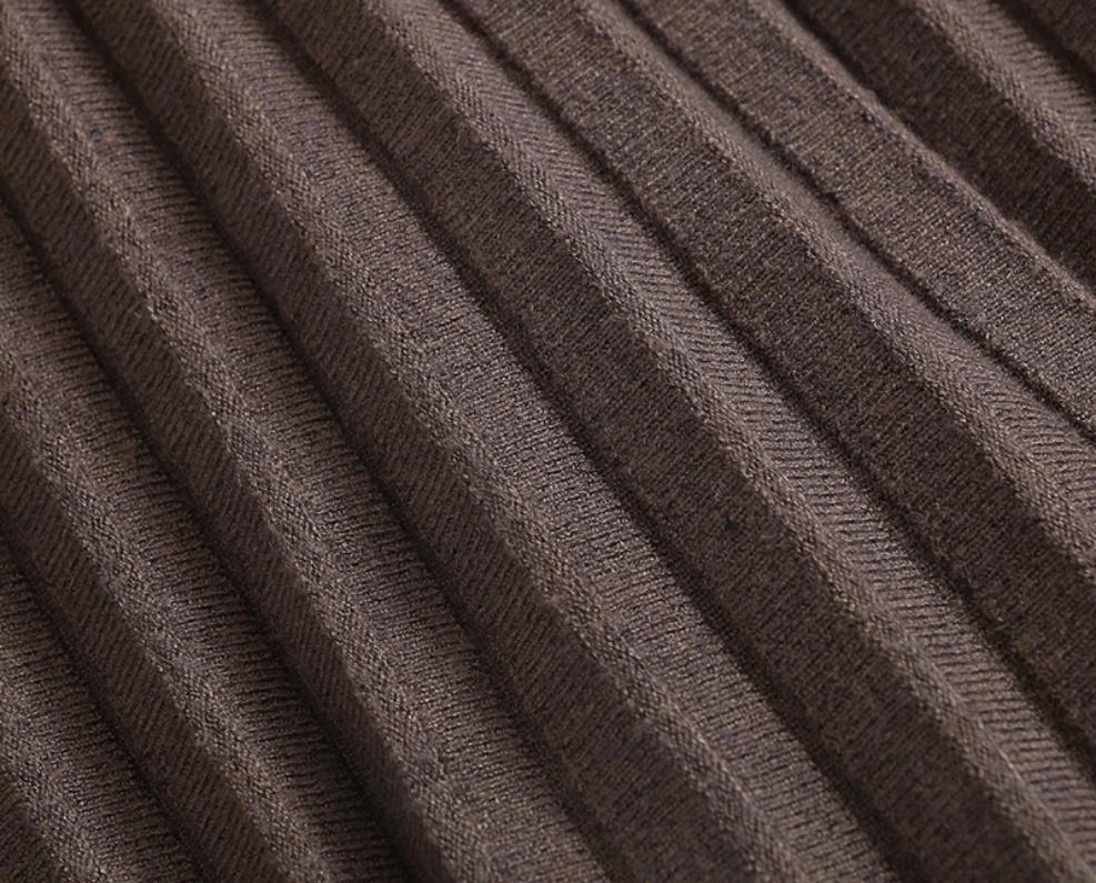 大人上品ハイウエストプリーツスカート黒色