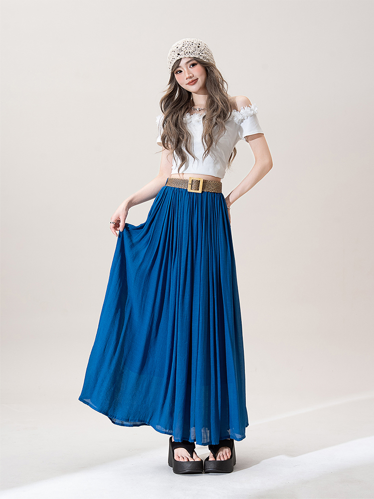 プリーツスカート 優雅な揺れ感プリーツロングスカート