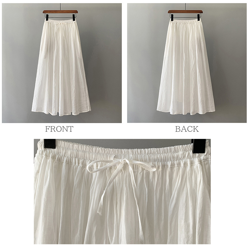 新作春夏きれいめプリーツスカートロング丈ウエストゴム