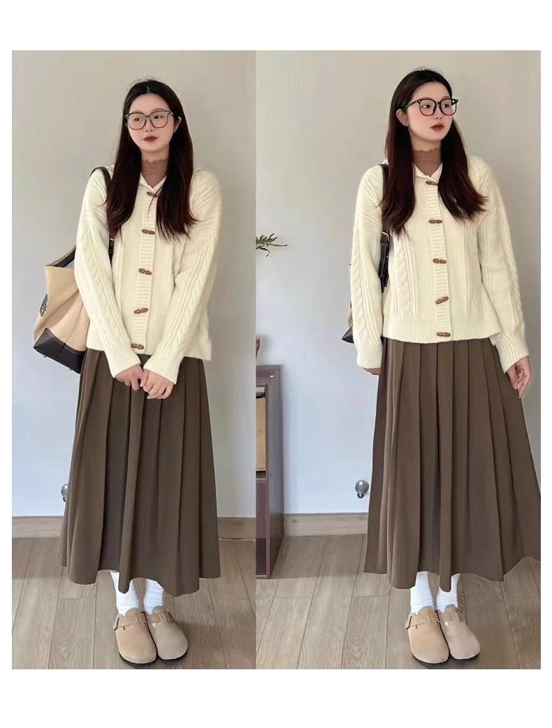 プリーツスカート 上品なシルエットプリーツロングスカート