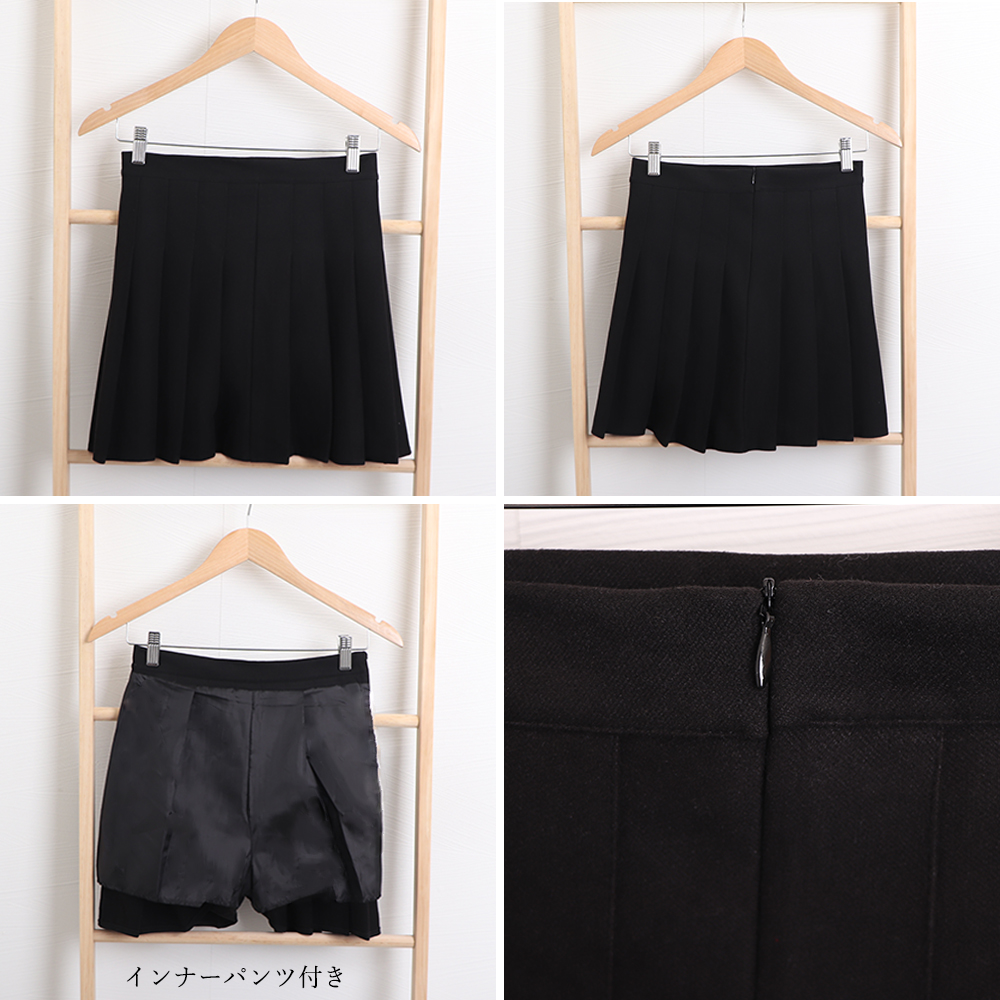 プリーツスカート ハイウエストプリーツミニスカート