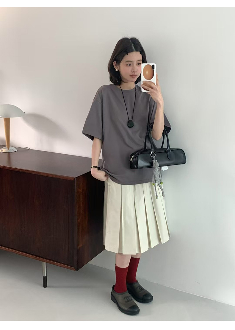 プリーツスカート しなやか優美プリーツ膝丈スカート
