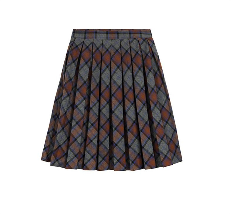 プリーツスカート格子柄学院風ハイウエストミニ