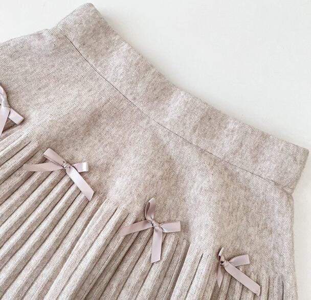 プリーツスカート 女子学生風プリーツミニスカート リボン付き